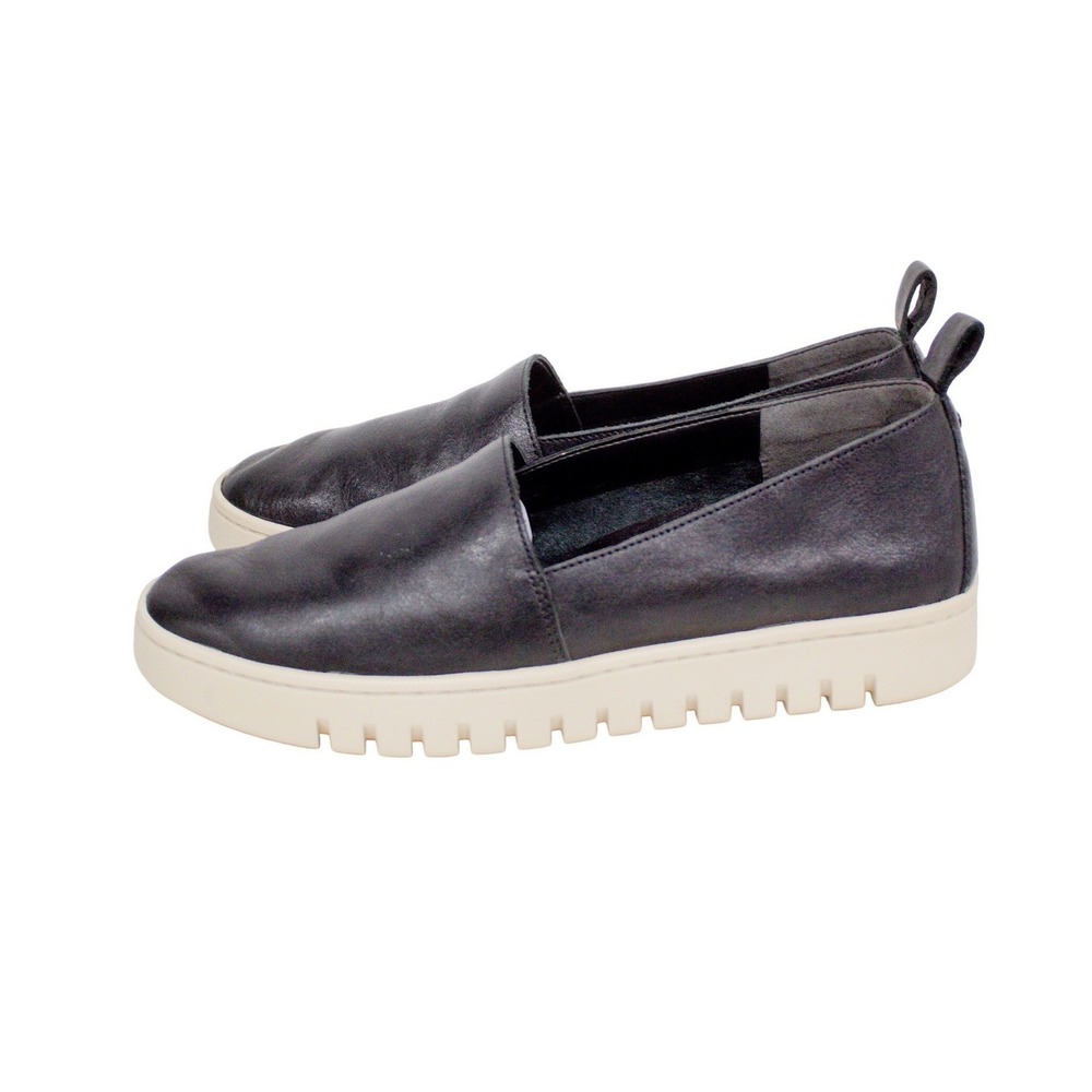 Vionic Uptown A-Line Black Leather Flats Arch Support Comfort Slip-On Shoes - Picture 5 of 12